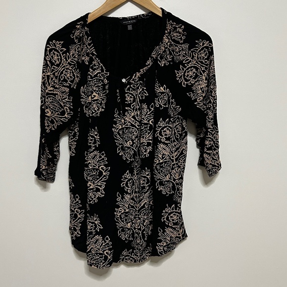 Lucky Brand 2XL/2G Boho Paisley  Flowy 3/4 Length Sleeve lightweight Blouse - Picture 3 of 12